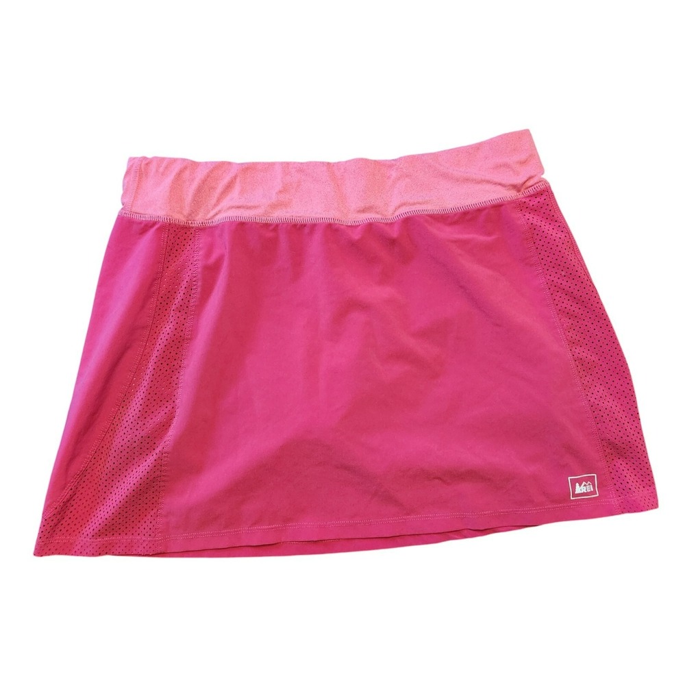 REI Womens Pink Active Skort Perforated Panels Back Zip Pocket Size L